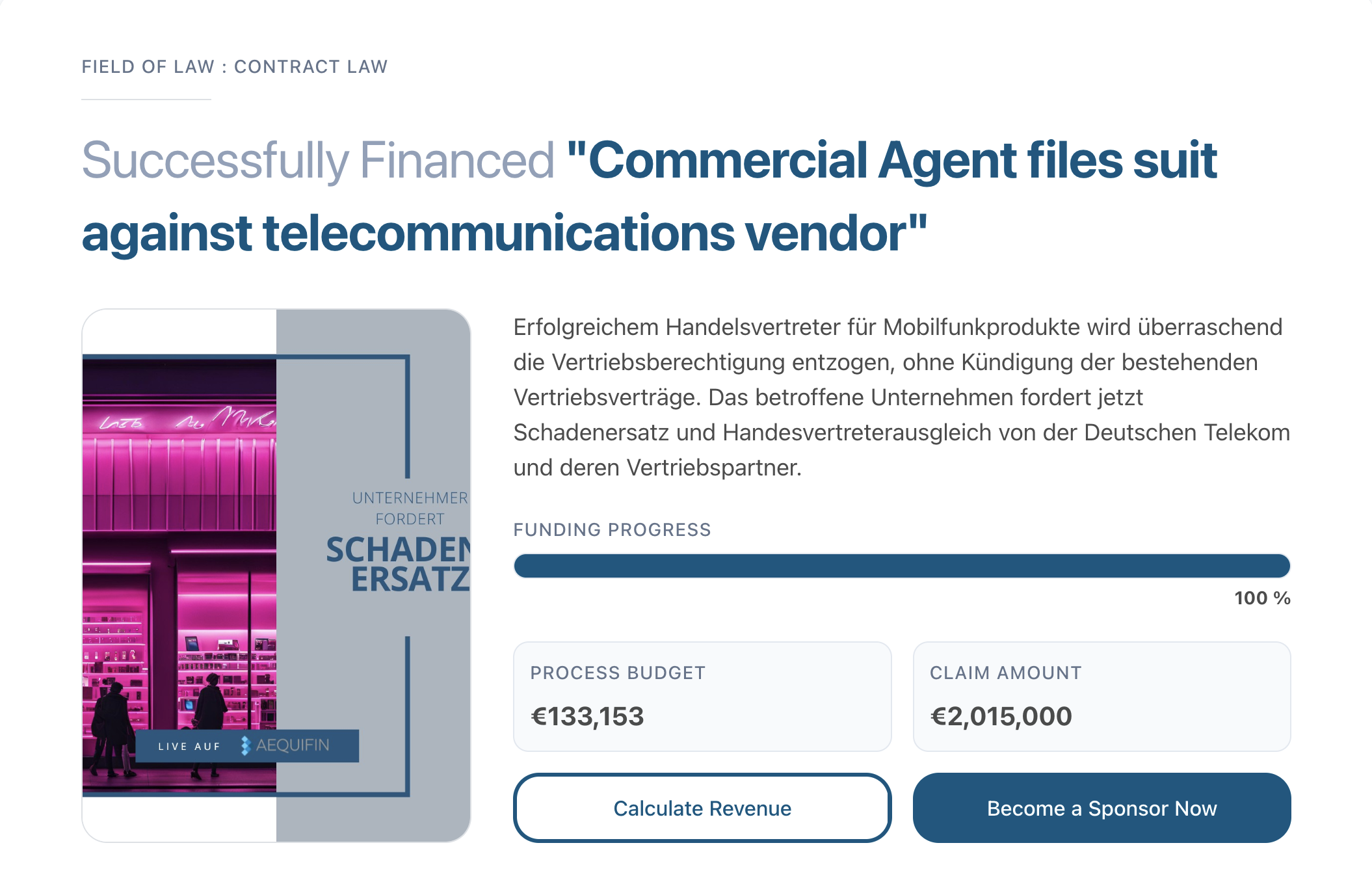Modernizing legal case landing pages for AEQUIFIN